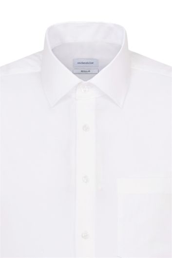Overhemd Seidensticker wit dubbel manchet strijkvrij