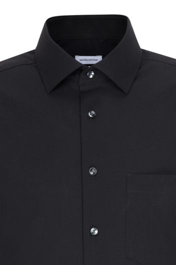 Seidensticker Splendesto overhemd zwart chambray