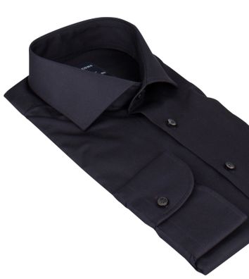 Profuomo zwart overhemd strijkvrij slim fit