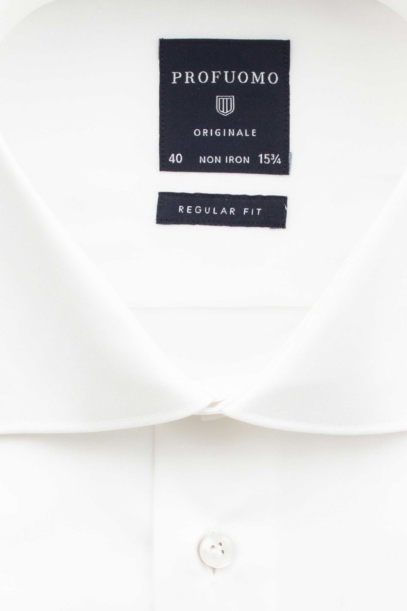 Overhemd Profuomo wit strijkvrij regular fit