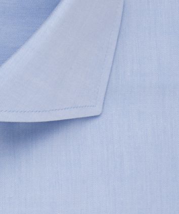 overhemd mouwlengte 7 Profuomo Originale blauw effen katoen slim fit 