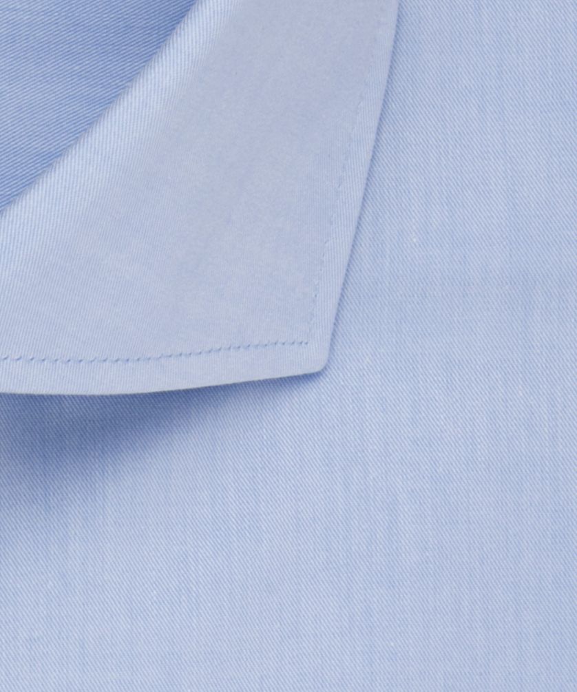 Profuomo overhemd mouwlengte 7 Originale blauw effen katoen slim fit