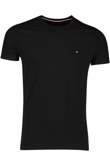 Tommy Hilfiger t-shirt extra slim fit zwart effen ronde hals