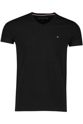 Tommy Hilfiger Tommy Hilfiger t-shirt extra slim fit zwart v-neck effen katoen