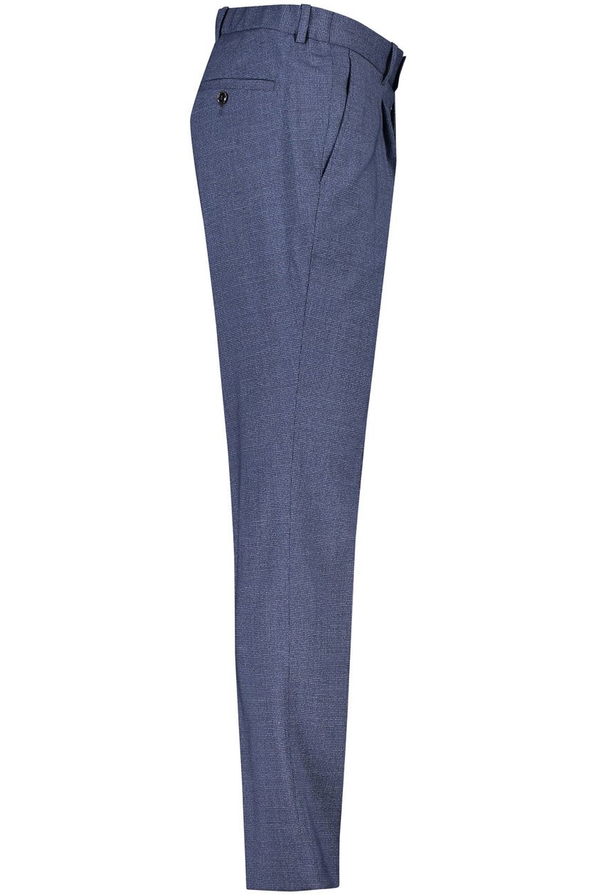 Club of Gents pantalon Slim Fit mix en match blauw gemêleerd wol