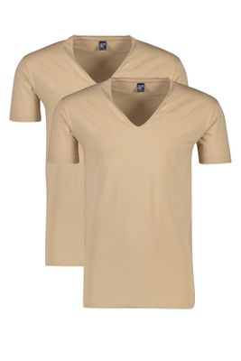Alan Red Alan Red invisible T-shirt beige 2-pack