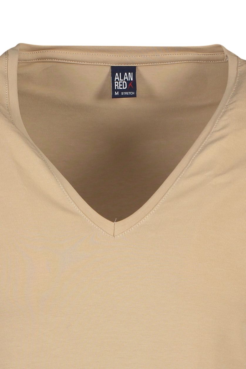 Alan Red t-shirt effen katoen beige 