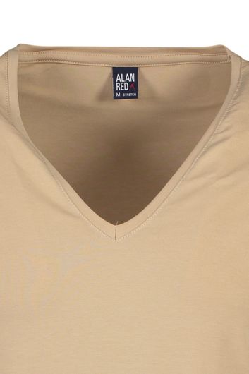 Alan Red visible t-shirt beige effen katoen