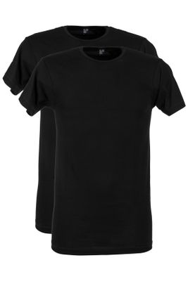Alan Red Alan Red t-shirt effen katoen zwart smalle boord 2-pack