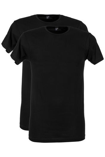 Alan Red t-shirt zwart ronde hals 2-pack smalle boord