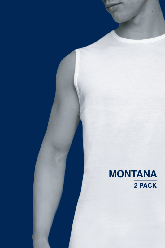 Alan Red tanktop Montana mouwloos zwart 2-Pack
