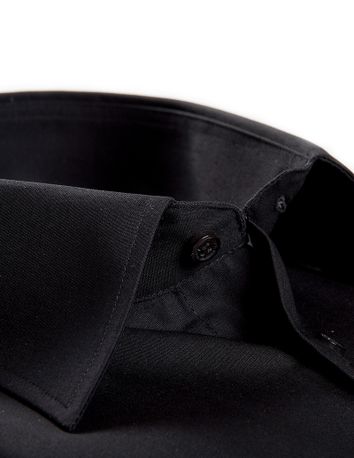 Ledub overhemd zwart wijde fit