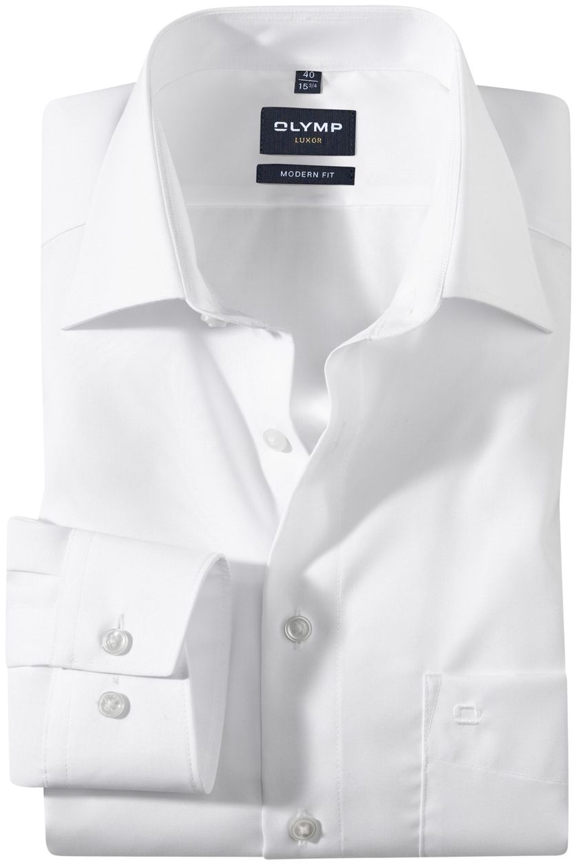 Olymp overhemd mouwlengte 7 Luxor Modern Fit wit effen katoen normale fit