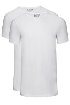 Slater Slater t-shirts two-pack wit basic fit ronde hals