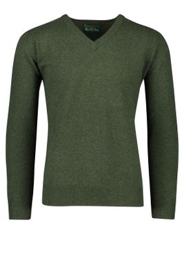 Alan Paine Alan Paine pullover groen lamswol v-hals