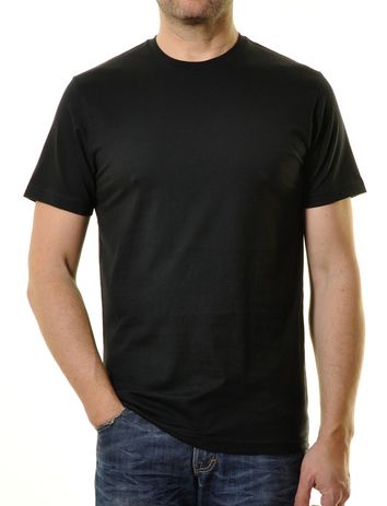 Ragman t-shirt zwart ronde hals 2-pack 100% katoen