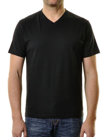 Ragan t-shirt zwart v-hals  two-pack 100% katoen