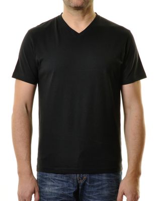Ragman Ragman t-shirt zwart 2 stuks v-hals katoen