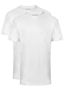 Slater T-shirts Slater wit ronde hals basic 2-Pack