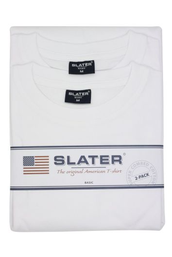 T-shirts Slater wit ronde hals basic 2-Pack