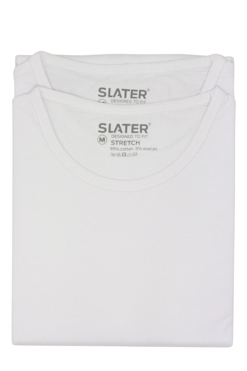 Slater t-shirt effen katoen wit 