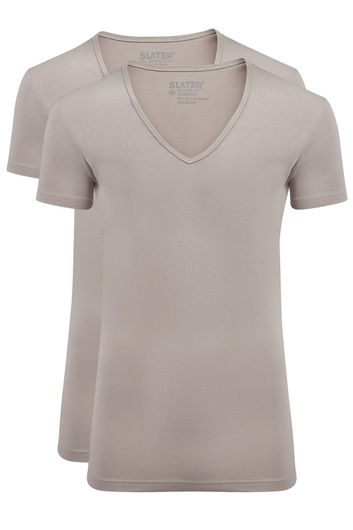 Slater t-shirt beige invisible Stretch 2-pack
